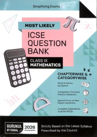 Gurukul By Oswal Mathematics Most Likely Question Bank ICSE Class 9 For 2026 Exam